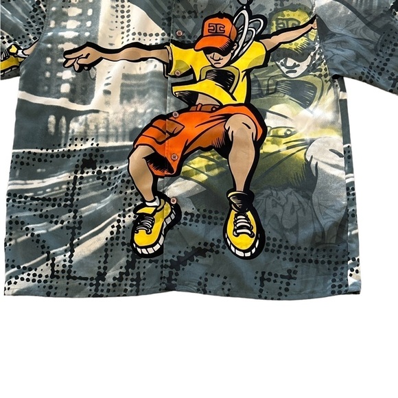 Vintage JORDON CRAIG Y2K Hip Hop 90s Button Front Graphic Shirt Size XL - Picture 3 of 8